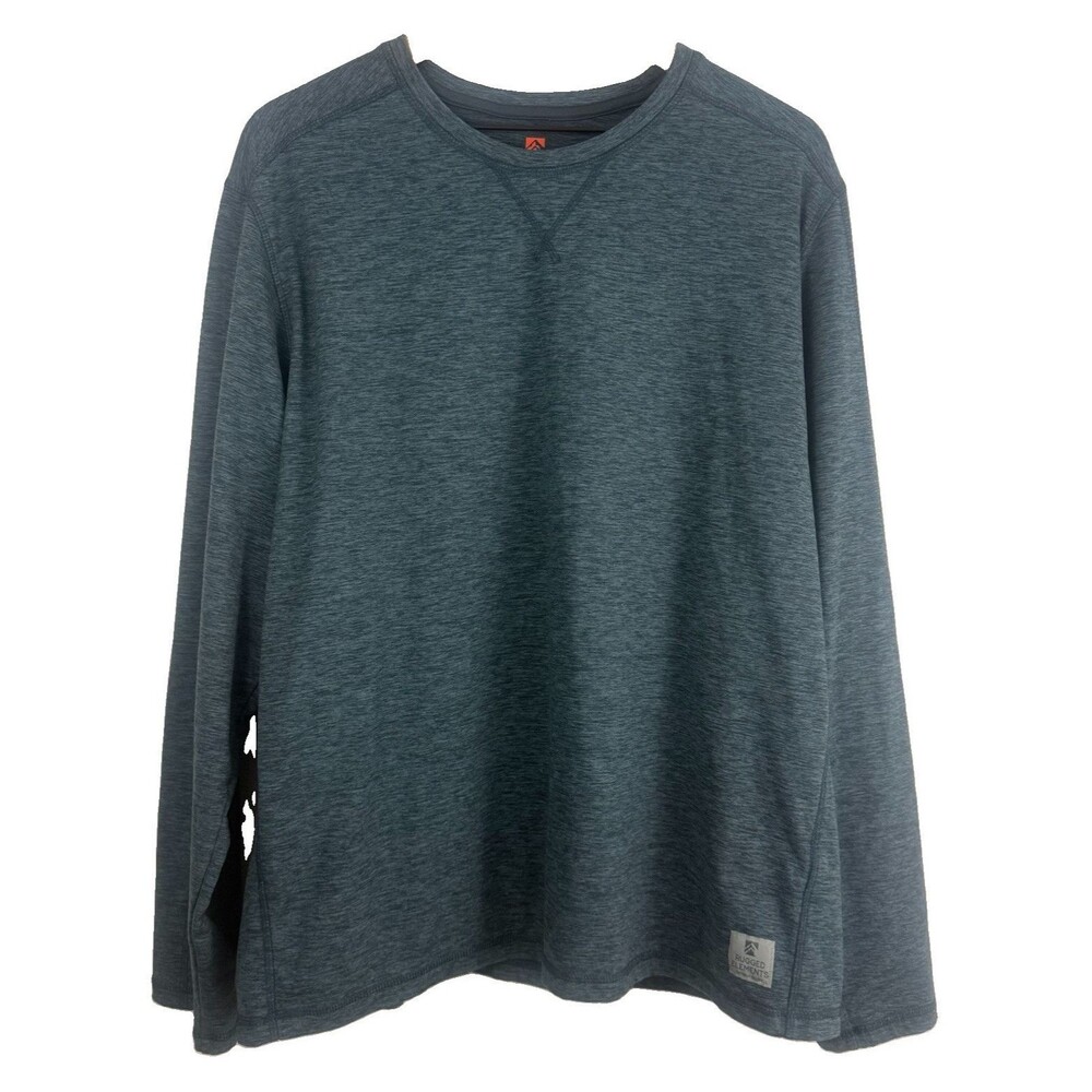 Rugged Elements Blue Long Sleeve Crew Neck Stretch Base Layer Pullover